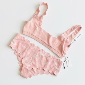 NWT Marysia XL Palm Springs scallop swim bikini set in Calm pink